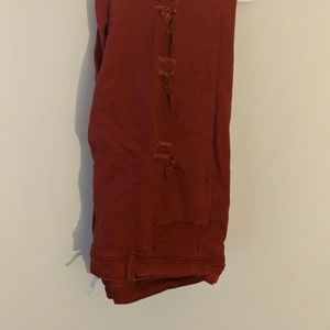 Distressed Red Street Denim Size 17/18